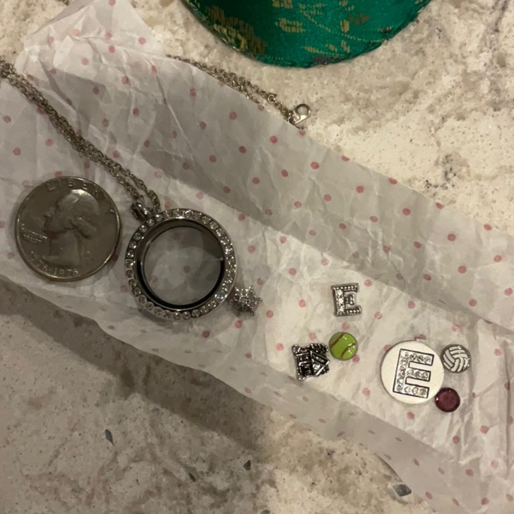 NEW ORAGAMI OWL 16INCH LOCKET NECKLACE SOFTBALL VOLLEYBALL AMETHYST SNOWFLAKE